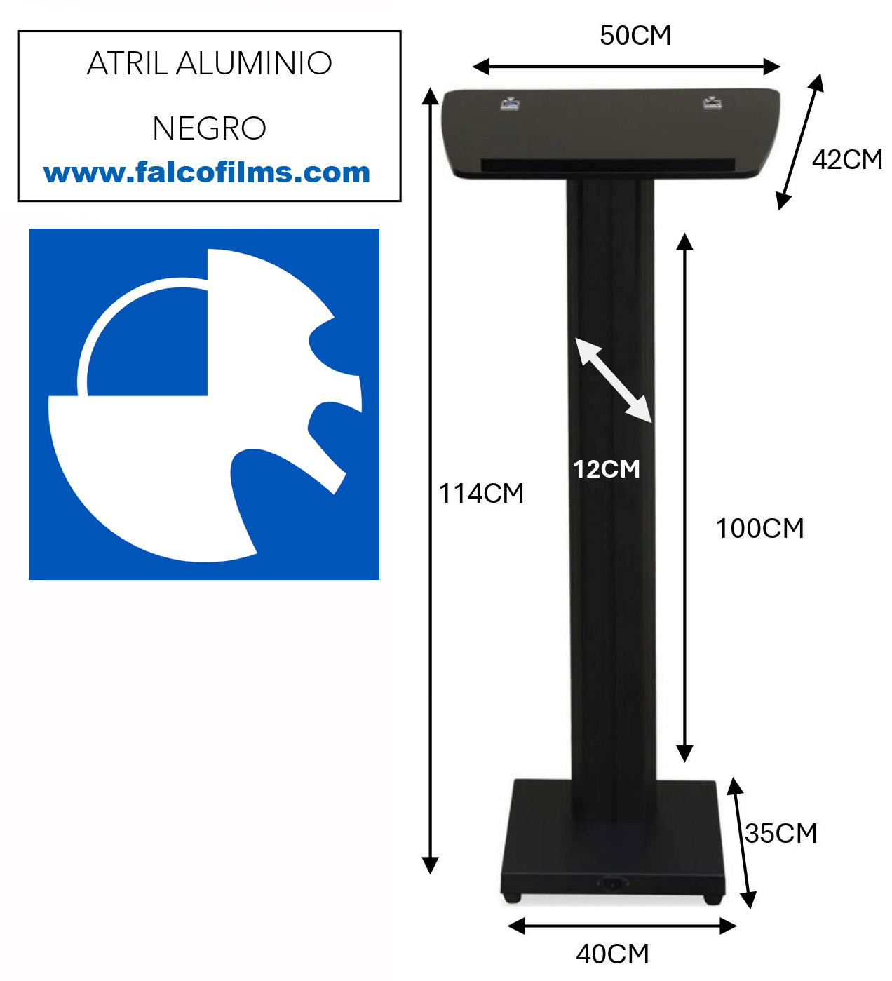 Atril aluminio color negro